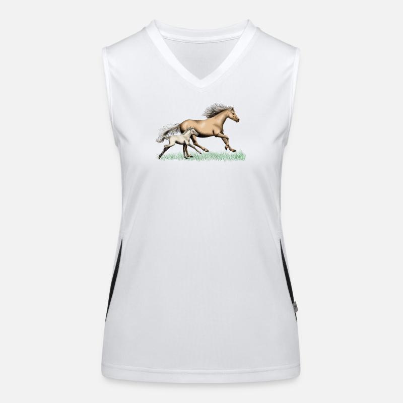 Mare with foal Women's Functional Contrast Tank Top