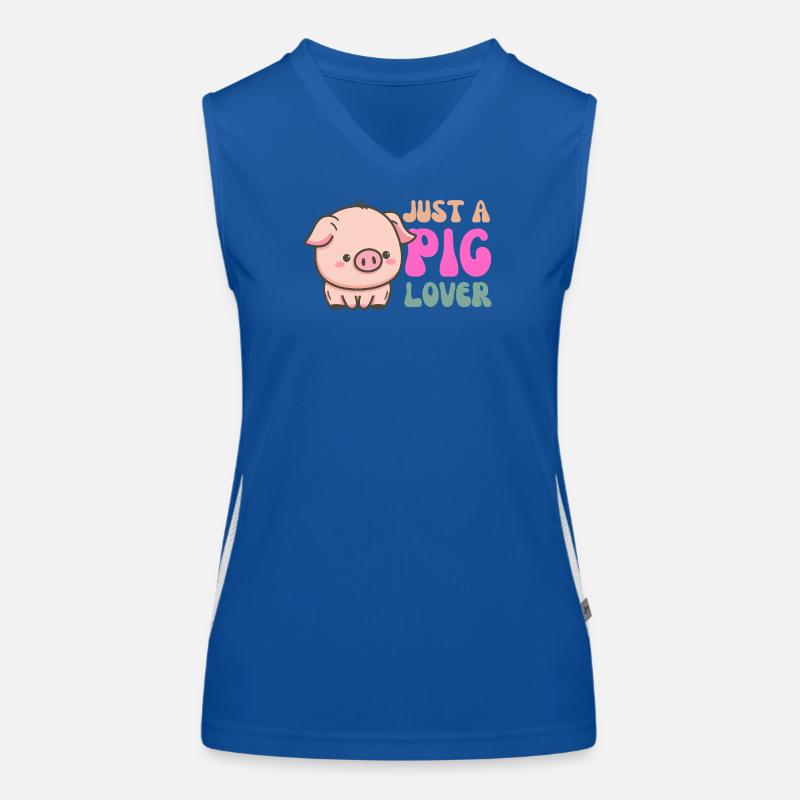 Mignon cochon amoureux illustration pour la mode Débardeur respirant contrasté Femme
