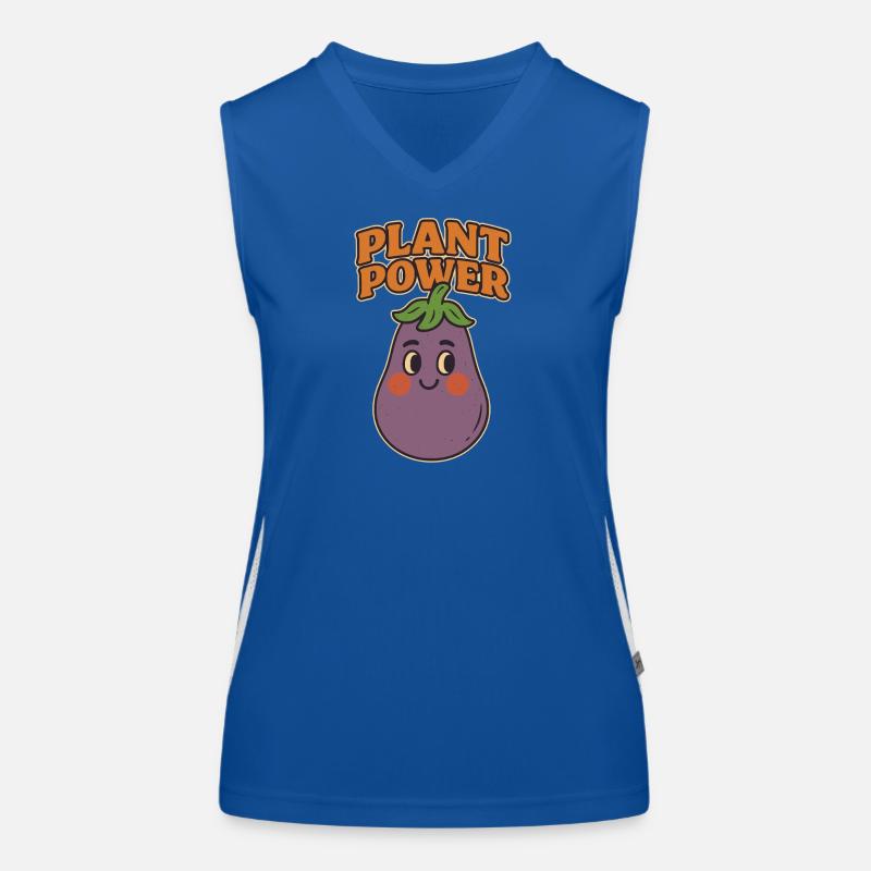 Verspielte Aubergine mit Botschaft Funktionelles Kontrast-Tank Top für Frauen
