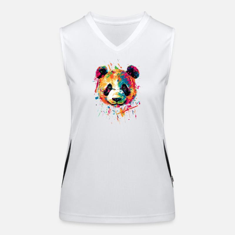 Panda Ours Pandas Géants Panda Géant Mignon Panda Ours Panda Débardeur respirant contrasté Femme