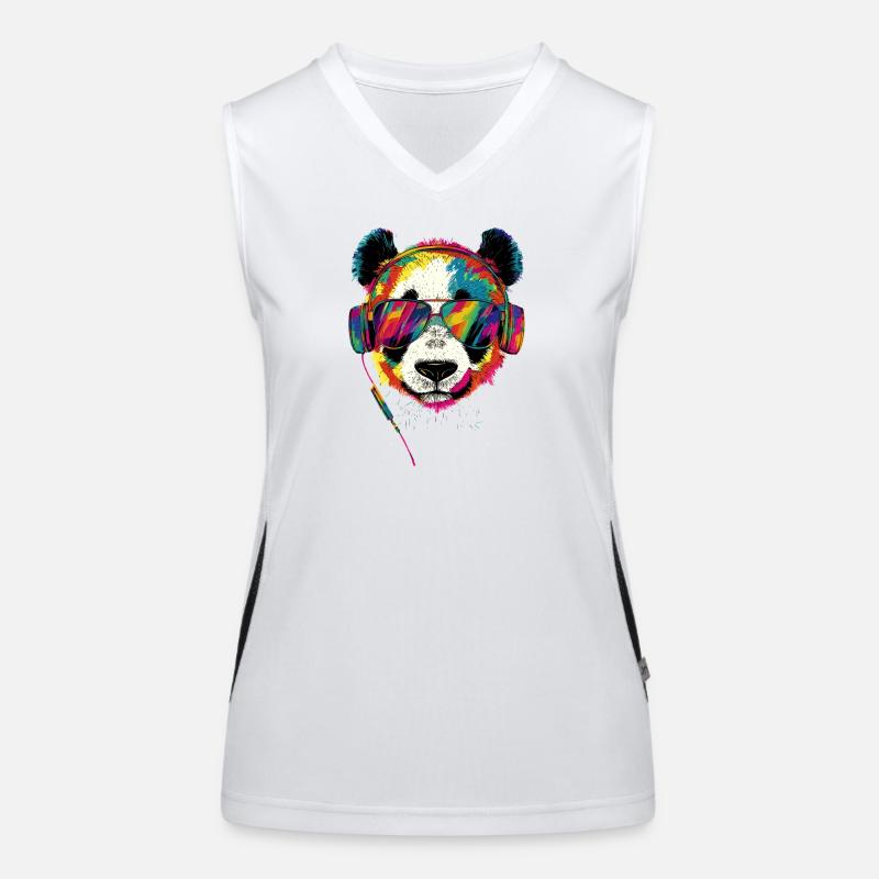 Panda Ours Pandas Géants Panda Géant Mignon Panda Ours Panda Débardeur respirant contrasté Femme