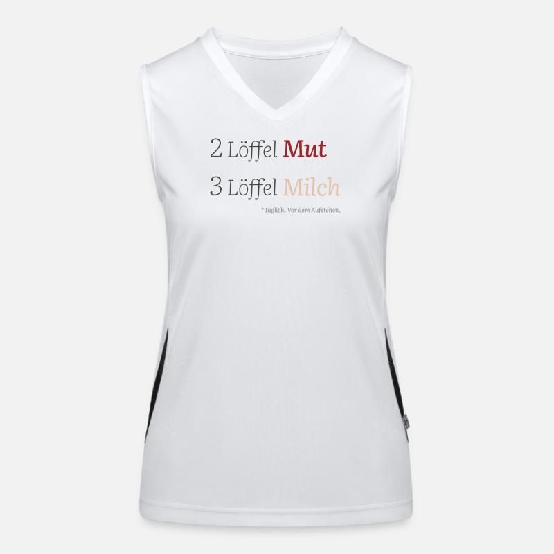 2 Löffel Mut. 3 Löffel Milch. (hell) Funktionelles Kontrast-Tank Top für Frauen