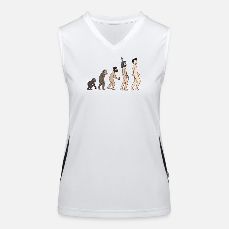 Menschheits Entwicklung - Evolution Illustration Funktionelles Kontrast-Tank Top für Frauen