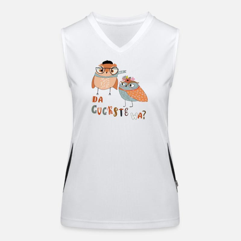 Verspielte Eulen mit Brille und Blumenkranz Funktionelles Kontrast-Tank Top für Frauen