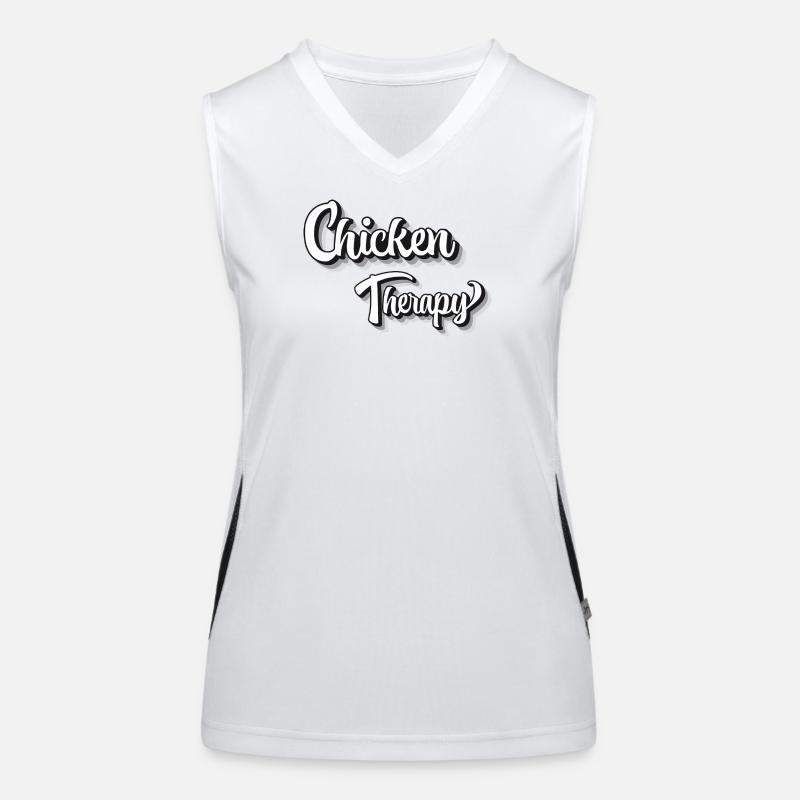 Chicken Therapy Motivational Design Women's Functional Contrast Tank Top