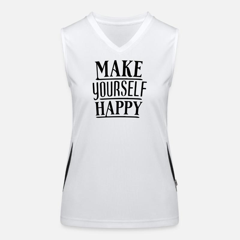 Make yourself happy Self-discovery & bliss - Women's Functional Contrast Tank Top - white/black