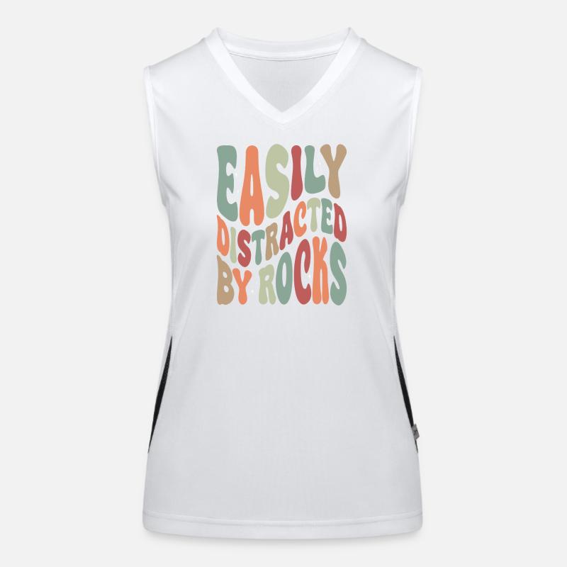 Easily Disctracted By Rocks Funktionelles Kontrast-Tank Top für Frauen