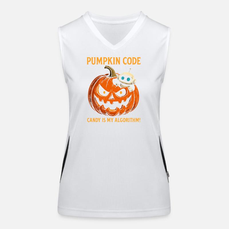 Pumpkin Code: Candy is My Algorithm! Women's Functional Contrast Tank Top