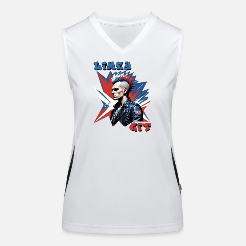Limey Git Grafik im britischen Punk-Stil Funktionelles Kontrast-Tank Top für Frauen