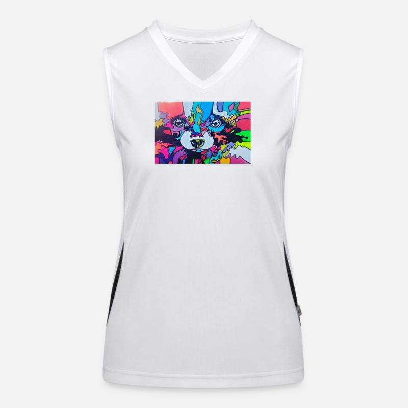 Bunter Waschbär Funktionelles Kontrast-Tank Top für Frauen