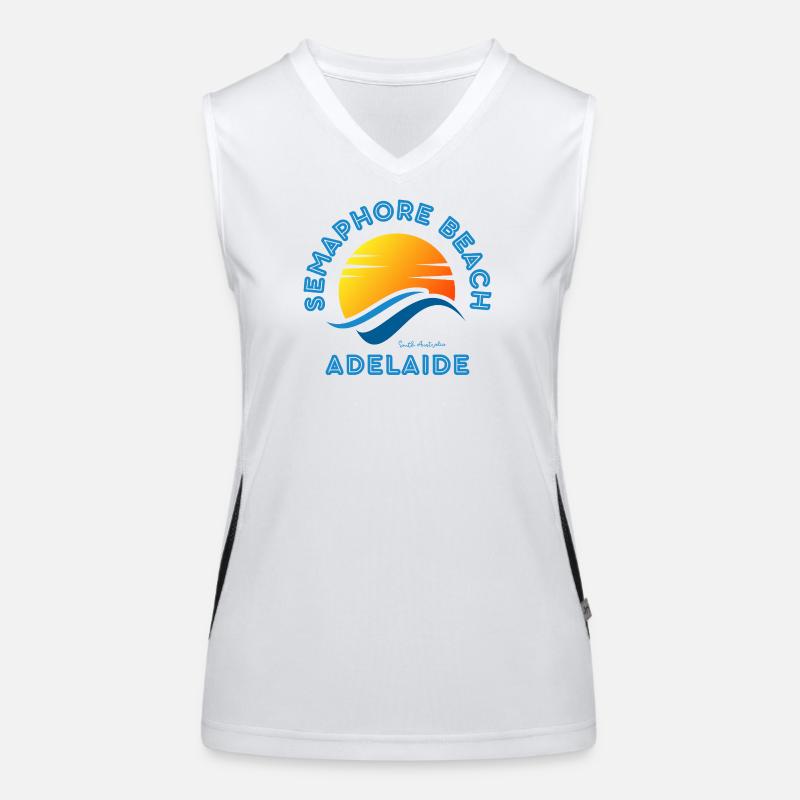 Semaphore Beach, Adélaïde, Coucher de soleil Débardeur respirant contrasté Femme