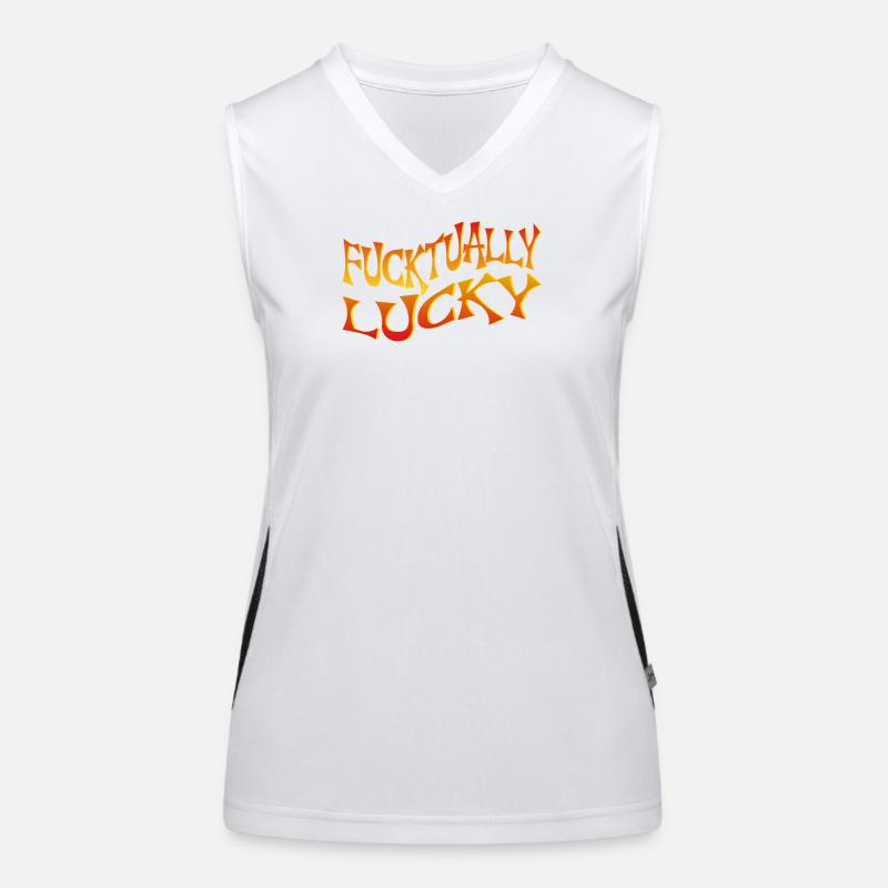 Fette Textkunst mit eckigem Schriftstil Funktionelles Kontrast-Tank Top für Frauen
