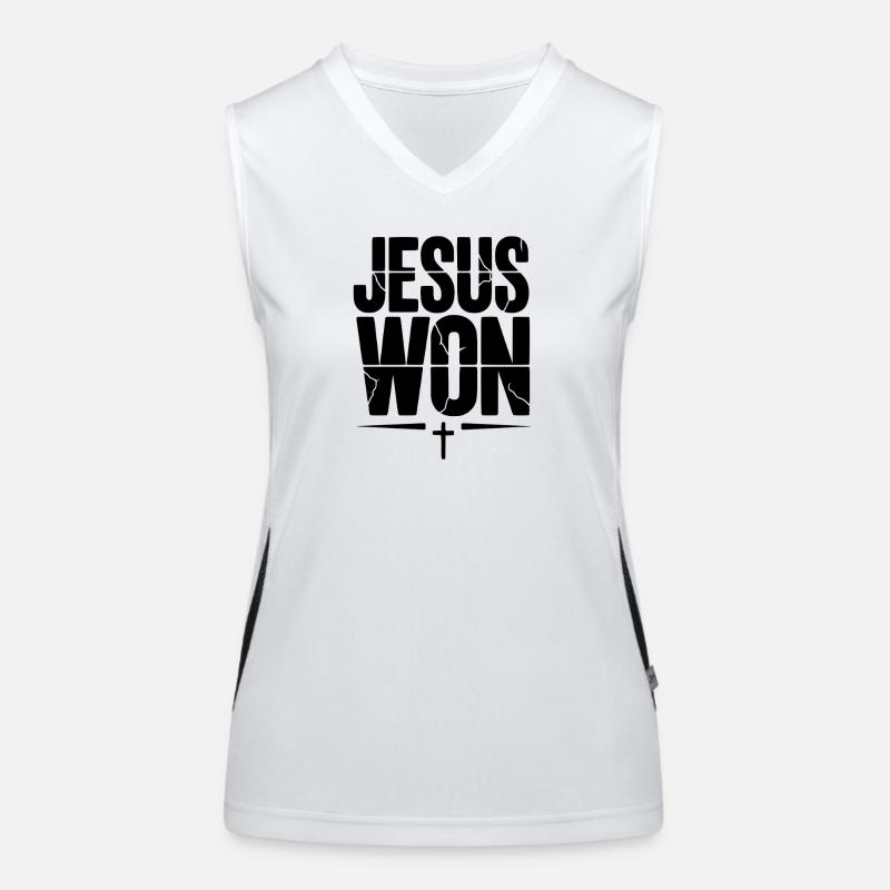 Jesus hat gewonnen Funktionelles Kontrast-Tank Top für Frauen