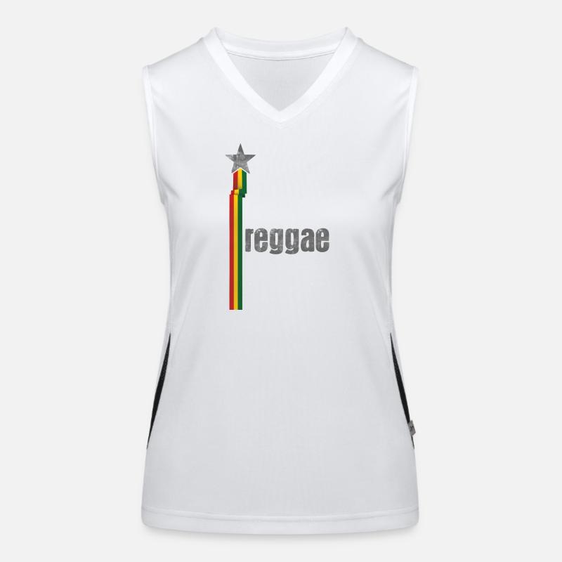 Reggae Star Rasta Logo Design Funktionelles Kontrast-Tank Top für Frauen