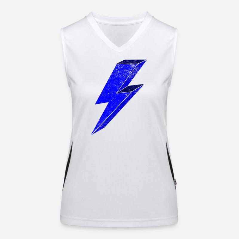 Blue lightning design for dynamism 3D Women's Functional Contrast Tank Top