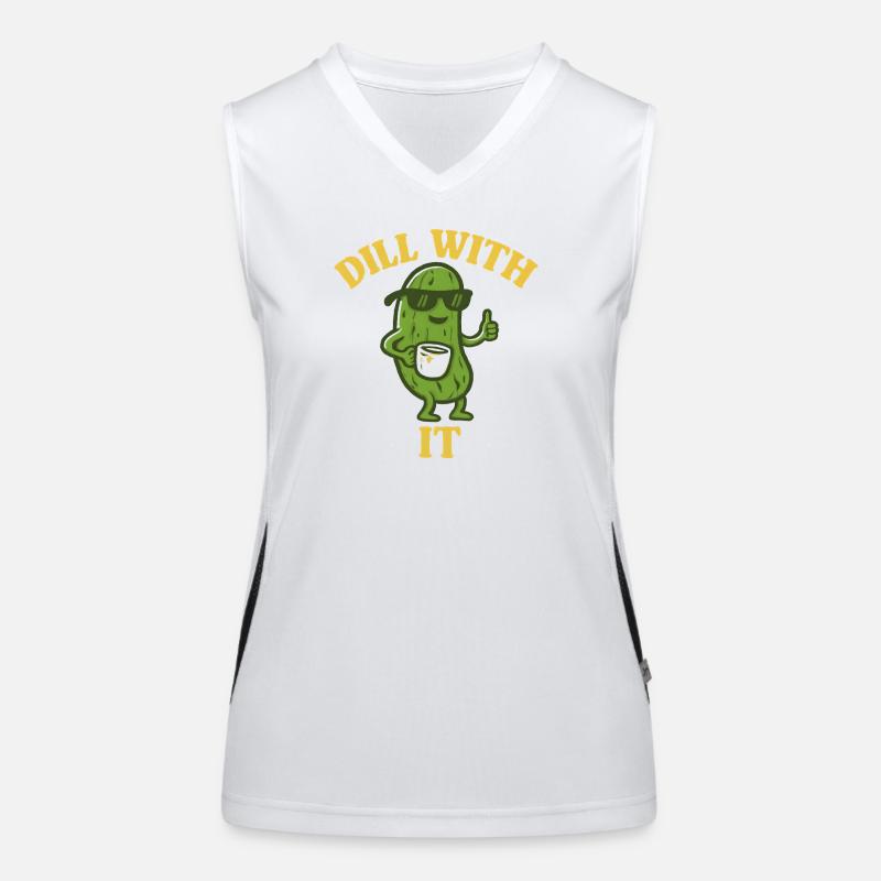 Dill With It – Coole Gurke mit Kaffee Funktionelles Kontrast-Tank Top für Frauen