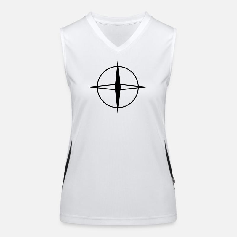Minimalist Black White Geometric Pattern Design Women's Functional Contrast Tank Top