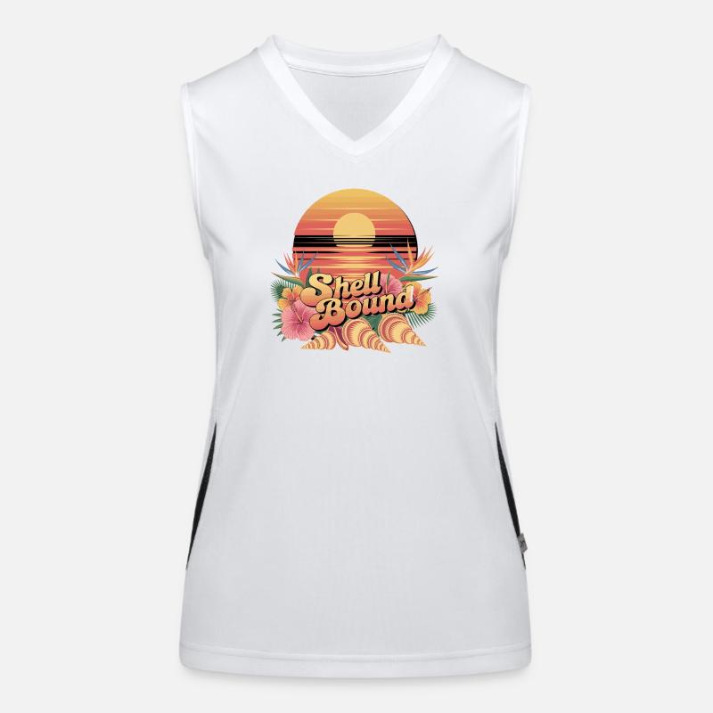 Shell Bound Tropical Sunset Landscape Women's Functional Contrast Tank Top