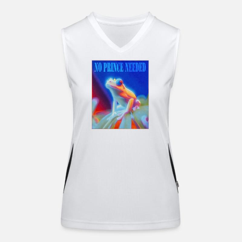 Frog with crown and saying Women's Functional Contrast Tank Top