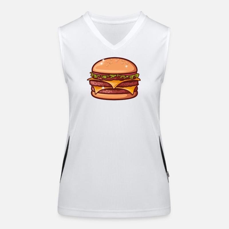 Saftiger Cheeseburger Funktionelles Kontrast-Tank Top für Frauen