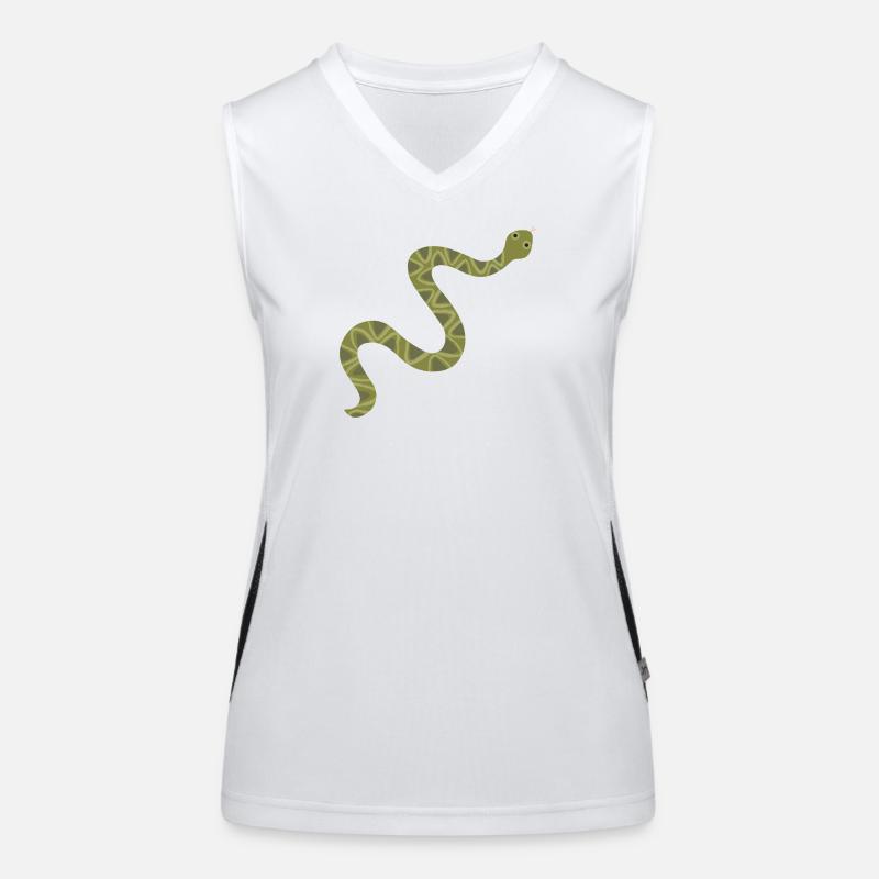 illustration de serpent vert vibrant Débardeur respirant contrasté Femme