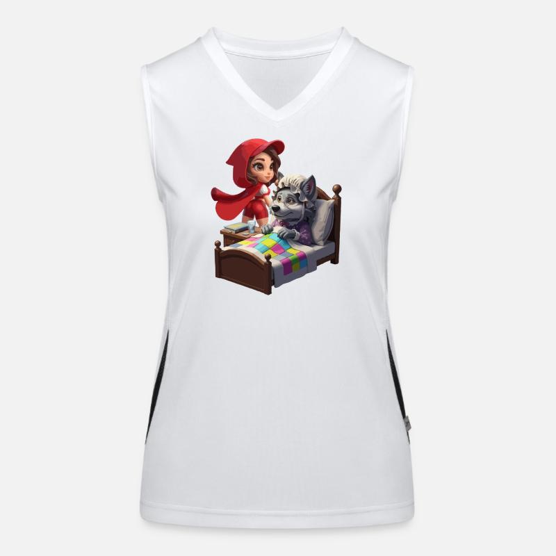 Rotkäppchen bei Oma Wolf Funktionelles Kontrast-Tank Top für Frauen