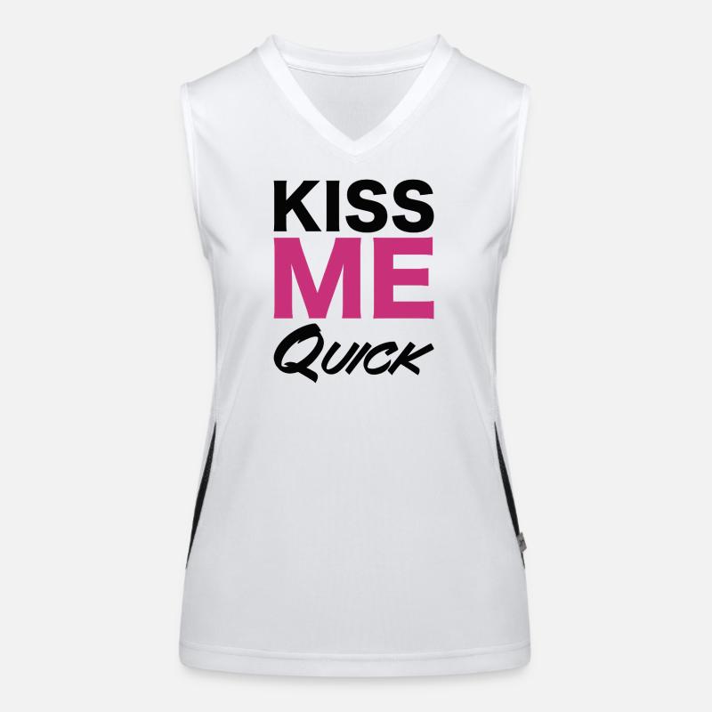 Conception de typographie rapide Kiss Me Débardeur respirant contrasté Femme