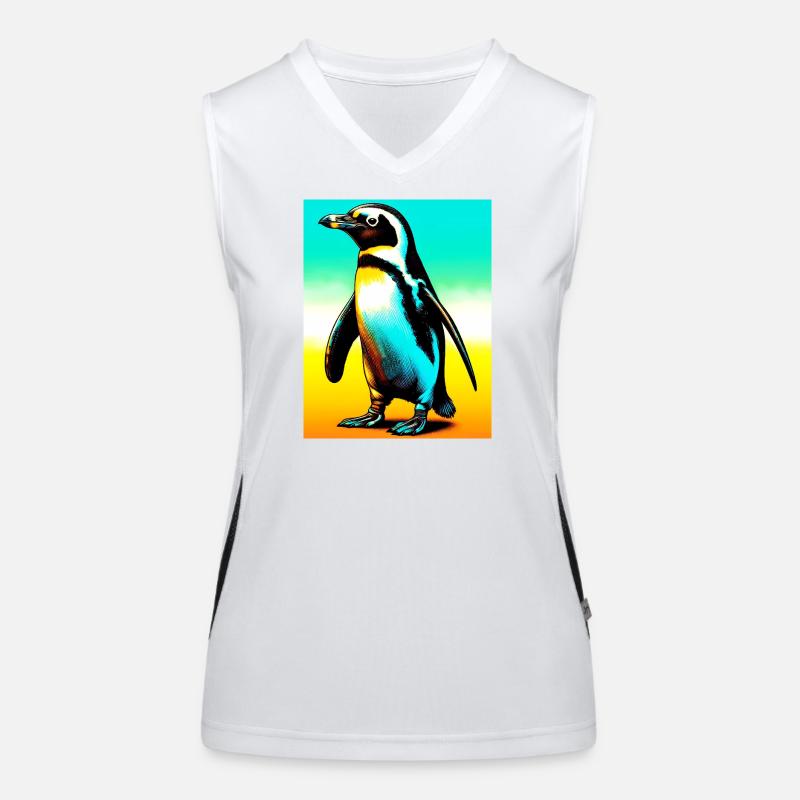 Pinguin Funktionelles Kontrast-Tank Top für Frauen