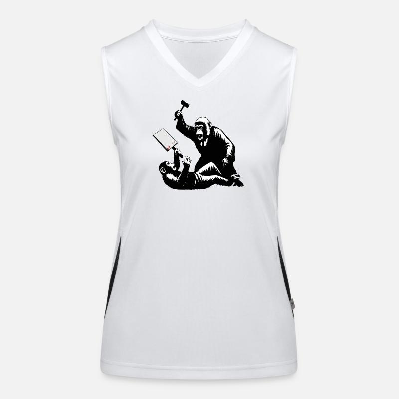 Monkey judge hits protesters Women's Functional Contrast Tank Top