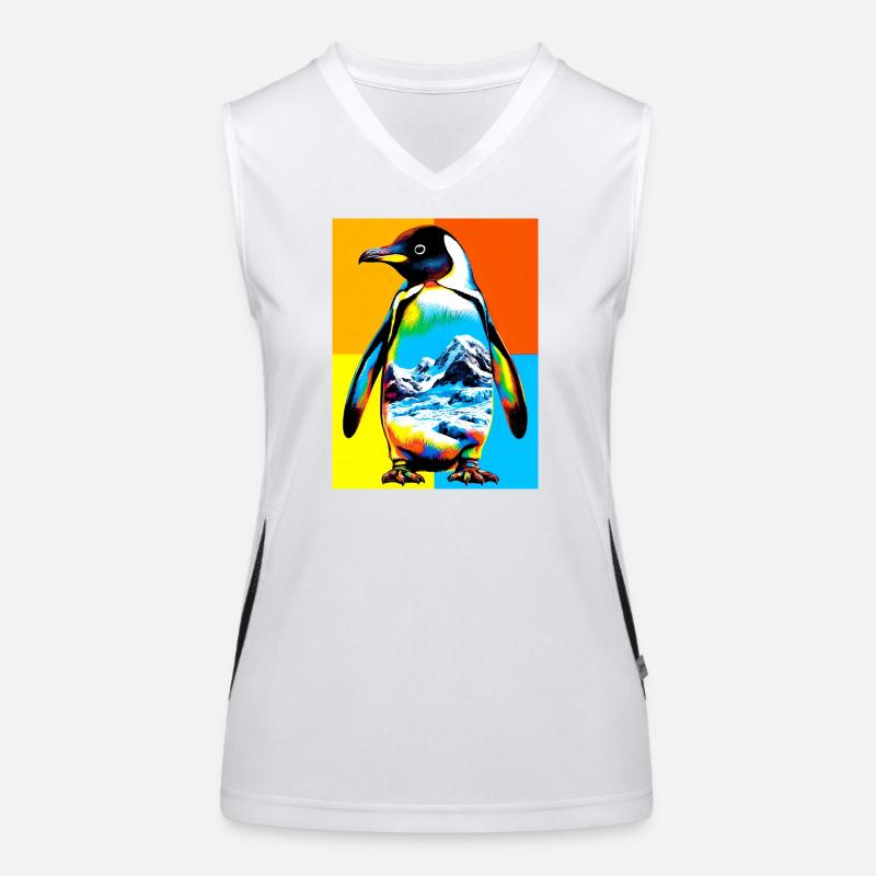 Pinguin Funktionelles Kontrast-Tank Top für Frauen