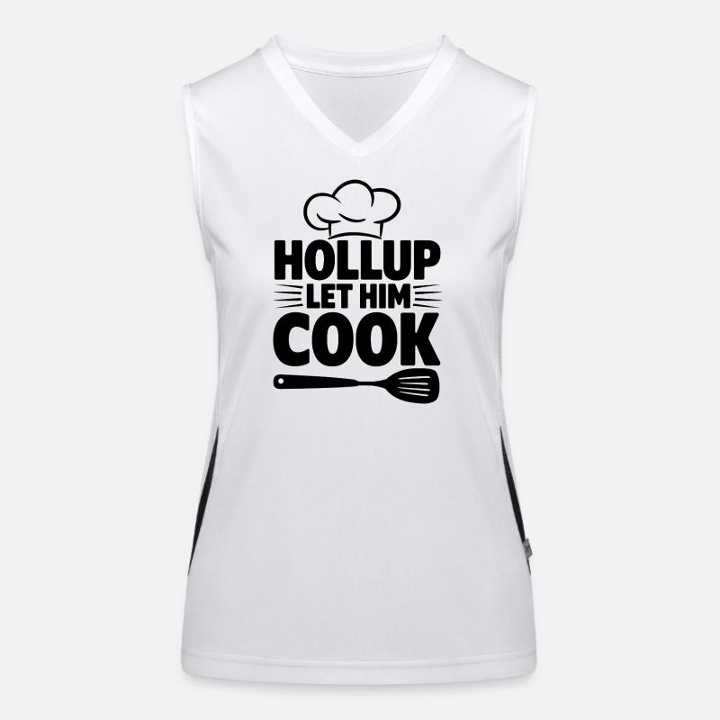Lustiger Kochwitz, lass ihn kochen Funktionelles Kontrast-Tank Top für Frauen