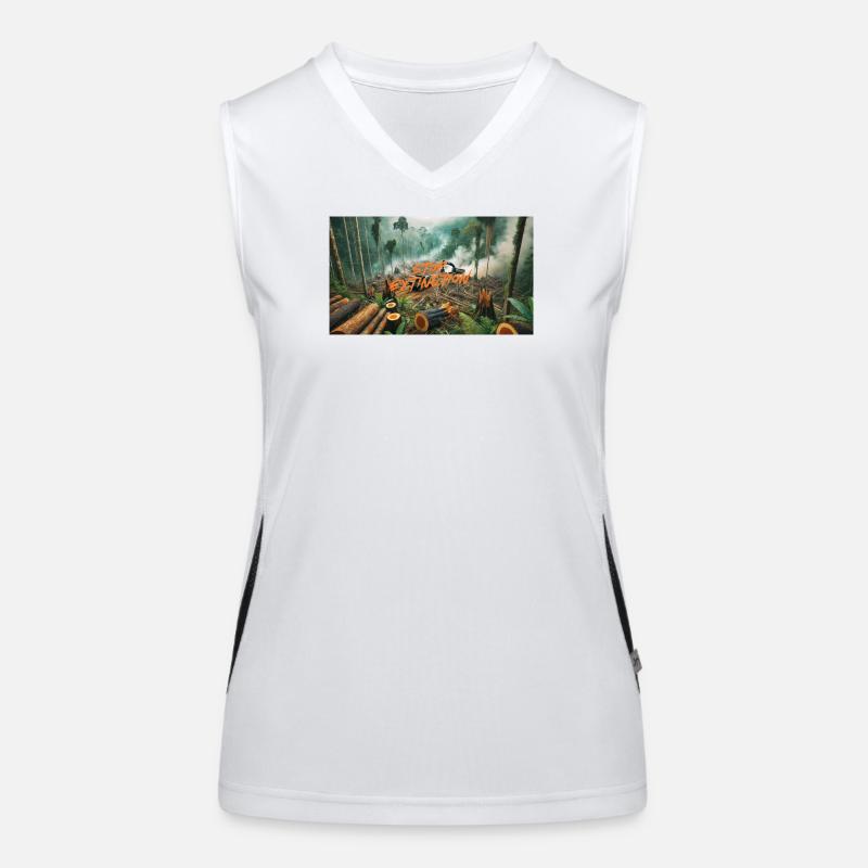 Stop Extinction: Waldschutz Design Funktionelles Kontrast-Tank Top für Frauen