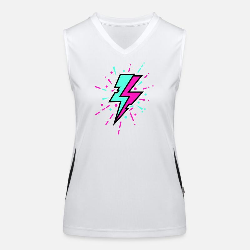 Retro Lightning Bolt Colorful Style Women's Functional Contrast Tank Top