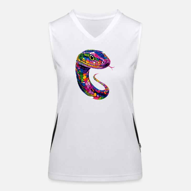 serpent, python, cobra, serpent à sonnettes, serpents Débardeur respirant contrasté Femme
