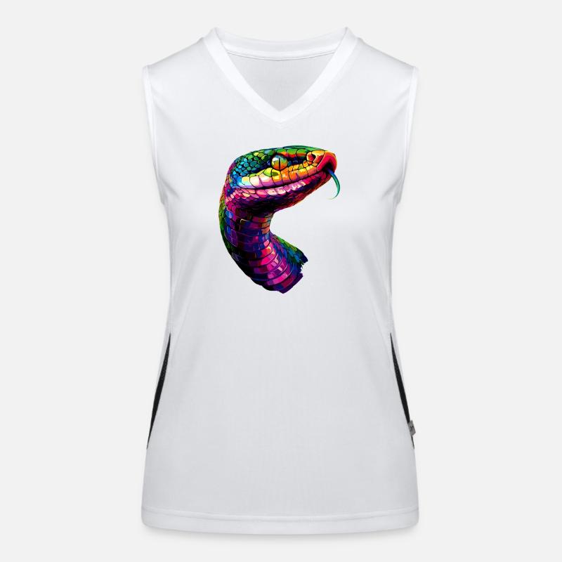 Schlange Python Kobra Klapperschlange Schlangen Funktionelles Kontrast-Tank Top für Frauen