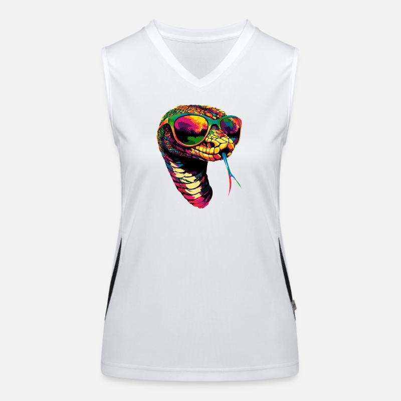 Schlange Python Kobra Klapperschlange Schlangen Funktionelles Kontrast-Tank Top für Frauen