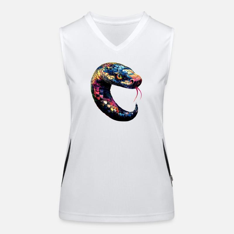 Schlange Python Kobra Klapperschlange Schlangen Funktionelles Kontrast-Tank Top für Frauen