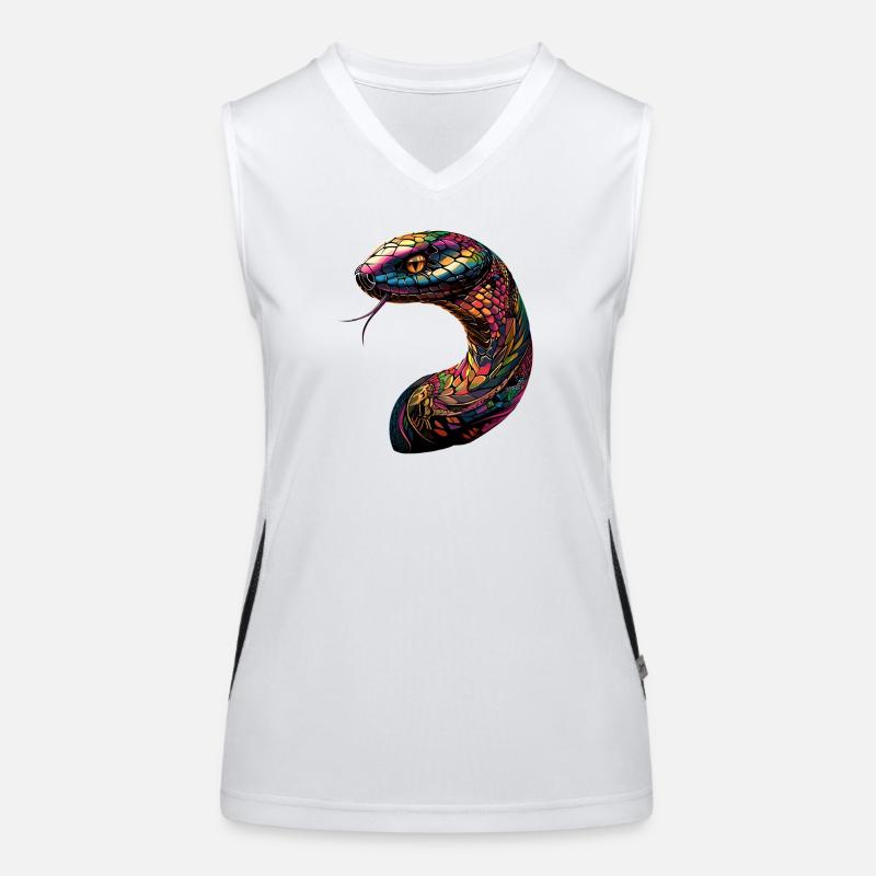 snake, python, cobra, rattlesnake, snakes Women's Functional Contrast Tank Top