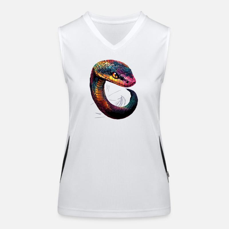 serpent, python, cobra, serpent à sonnettes, serpents Débardeur respirant contrasté Femme