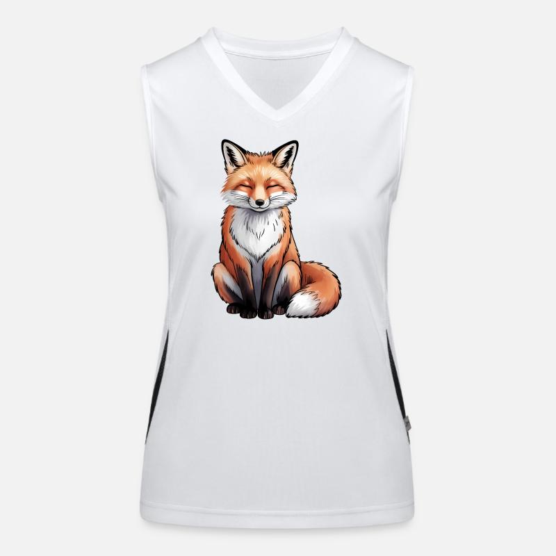 Fuchs sitzend Funktionelles Kontrast-Tank Top für Frauen