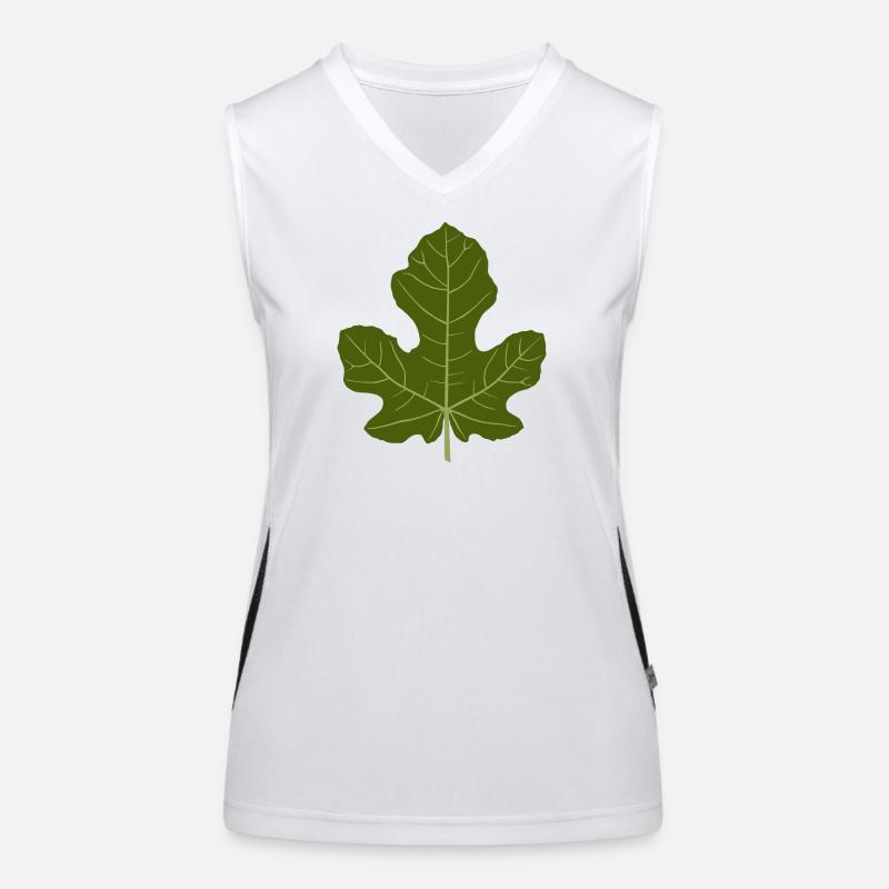 Fig Green Leaf Nature Design Women's Functional Contrast Tank Top