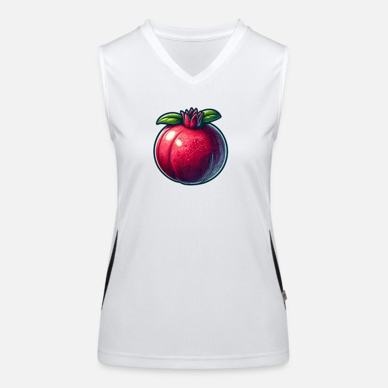 Pomegranate with Bright Modern Patterns Women's Functional Contrast Tank Top