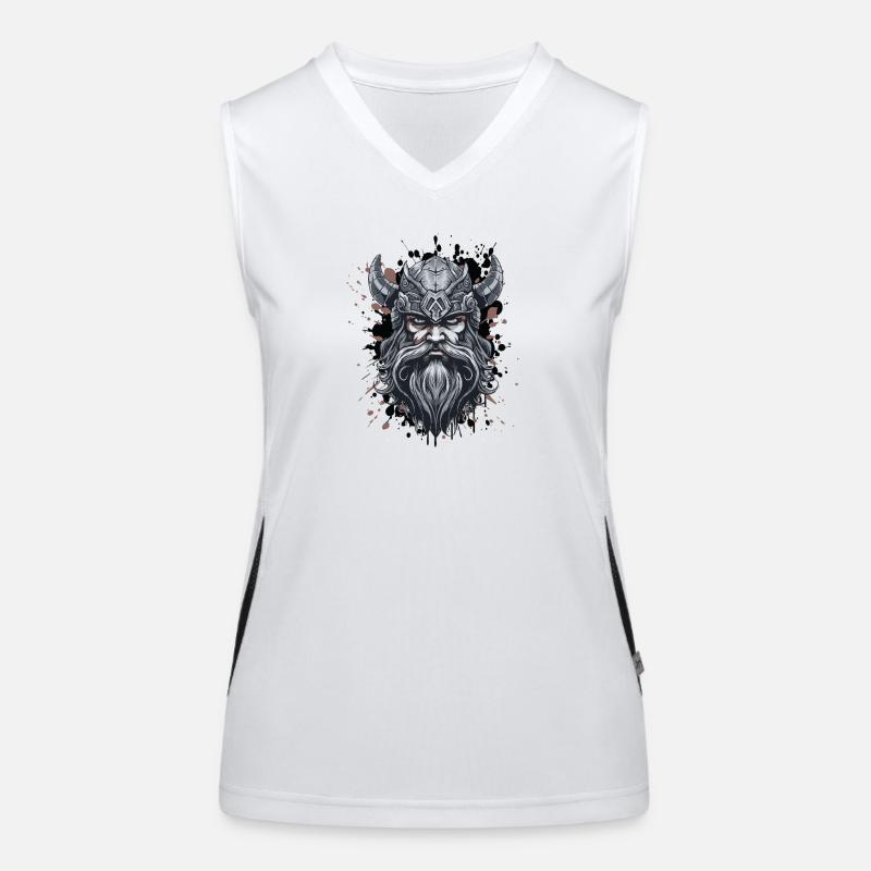 Wikinger Kopf Funktionelles Kontrast-Tank Top für Frauen