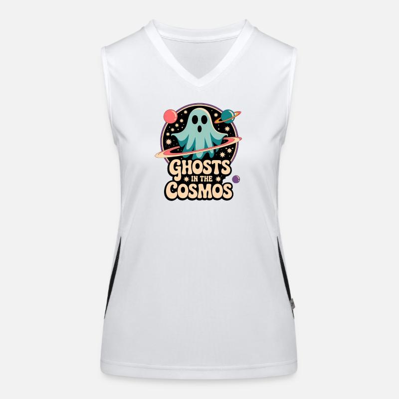 Fantômes dans le cosmos Conception de l’espace Débardeur respirant contrasté Femme