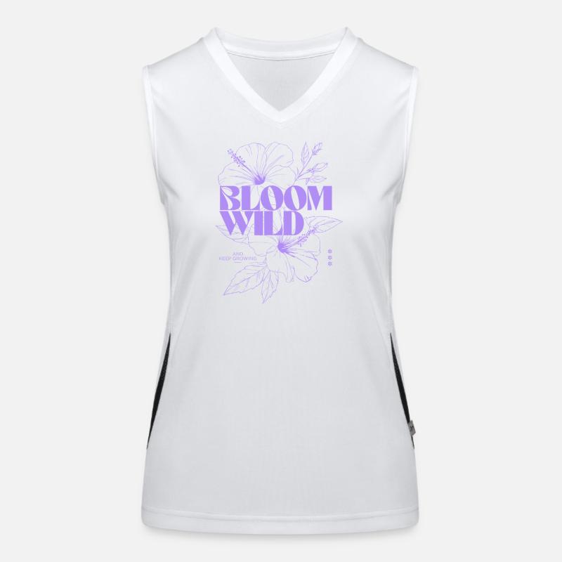 Bloom Wild Illustration botanique Débardeur respirant contrasté Femme