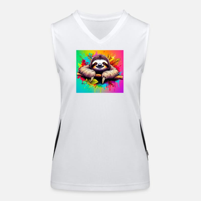 Faultier Funktionelles Kontrast-Tank Top für Frauen