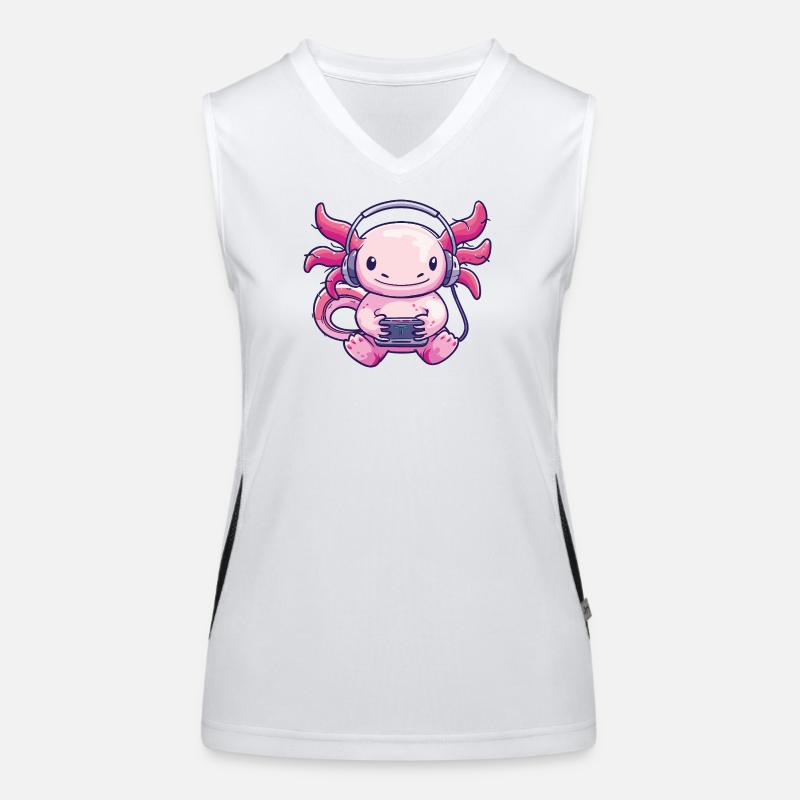 Mignon axolotl avec casque Débardeur respirant contrasté Femme