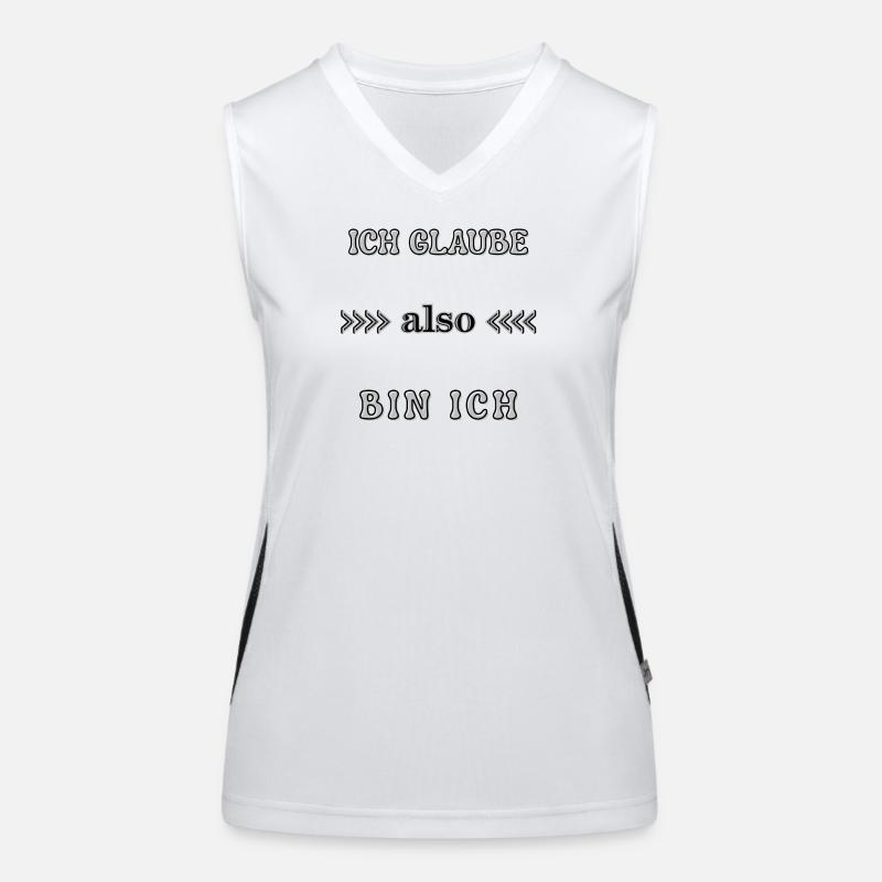 Wordart Ich glaube also bin ich Spruch Statement Funktionelles Kontrast-Tank Top für Frauen
