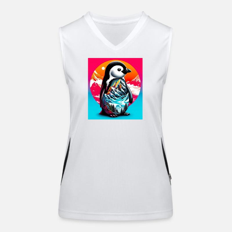 Pinguin Funktionelles Kontrast-Tank Top für Frauen
