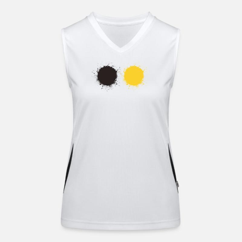 Noir et jaune Débardeur respirant contrasté Femme